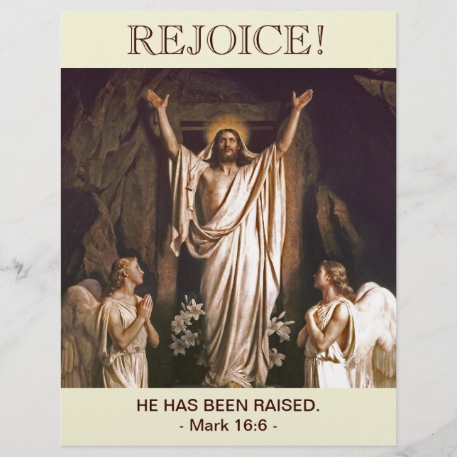 Rejoice. Custom Easter  Church Bulletin (Front)
