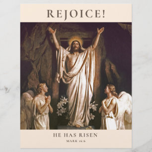 Rejoice. Customizable Easter  Church Bulletin