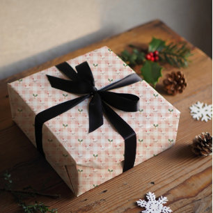 Rejoice, cute roses and Holly  Wrapping Paper Sheet