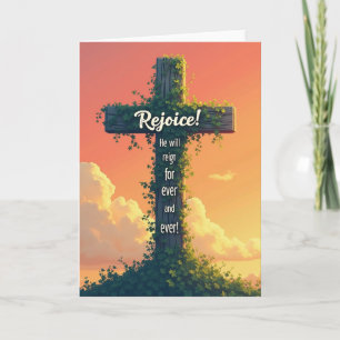 Rejoice Eternal Reign Cross Card