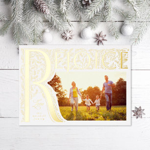 Rejoice Filagree Christian Foil Holiday Card