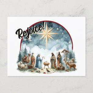 Rejoice! For Unto Us a Child Is Born Holiday Postcard