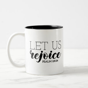 Rejoice Gospel Graphics Scripture Art Christian Two-Tone Coffee Mug
