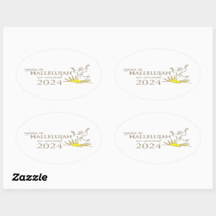 Rejoice in hallelujah we survived 2024 oval sticker
