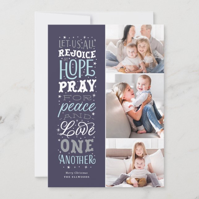 Rejoice in Hope Religious Christmas Photo Card (Front)
