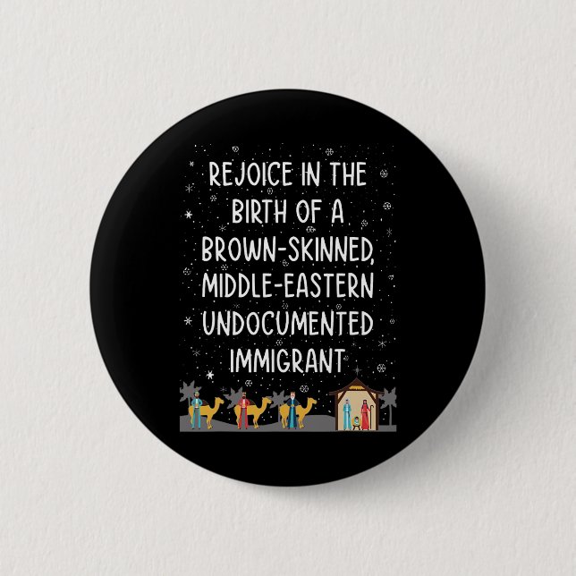 Rejoice In The Birth Of A Brown Skinned Middle Eas 2 Inch Round Button (Front)