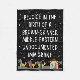 Rejoice In The Birth Of A Brown Skinned Middle Eas Fleece Blanket