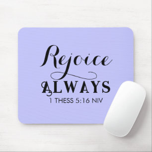 Rejoice in the Lord Bible Verse Christian Blue Mouse Pad