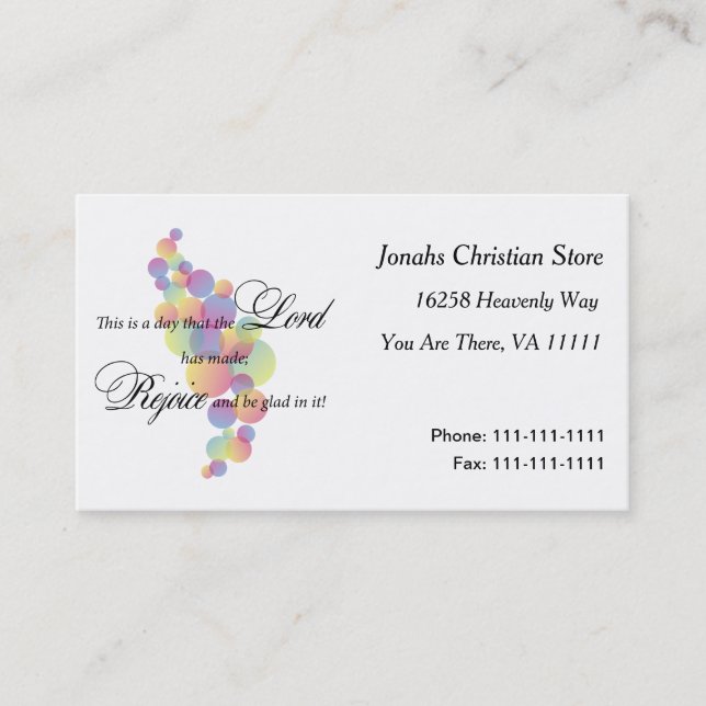Rejoice in the Lord Business Card (Front)