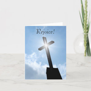 Rejoice Religious Cross Spiritual Greeting Card