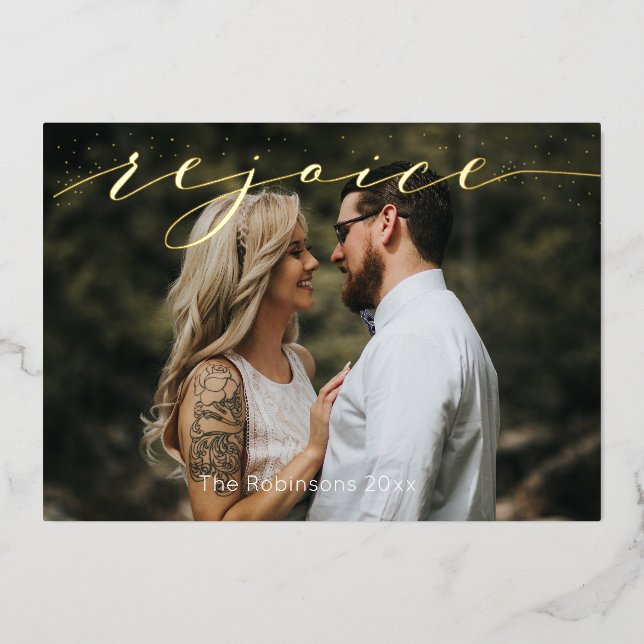 Rejoice Script Modern Photo Holiday (Front)