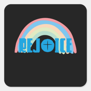 rejoice square sticker