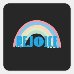rejoice square sticker