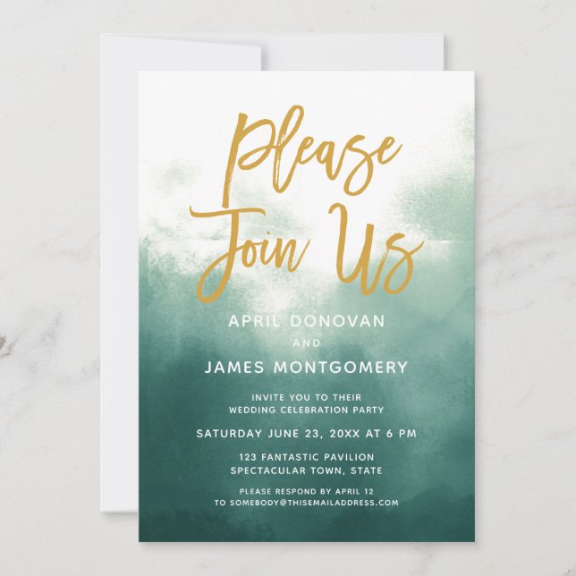 Rejoignez-nous Faire-part de mariage de typographi (Devant)