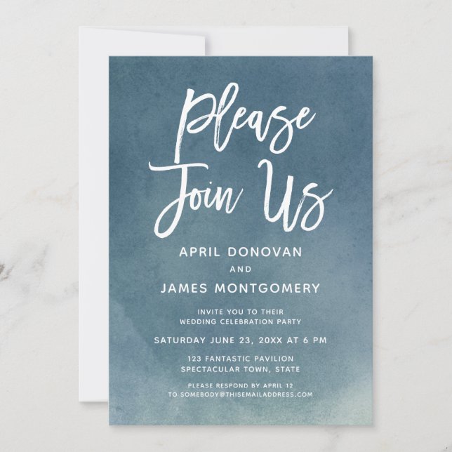 Rejoignez-nous Faire-part de mariage de typographi (Devant)