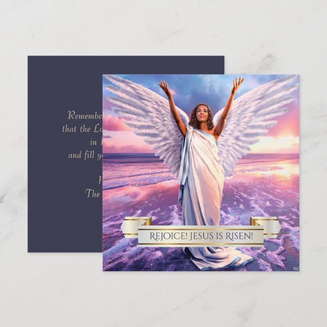 Réjouissez-vous ! Jésus est ressuscité. Cartes rel (Devant / Derrière)