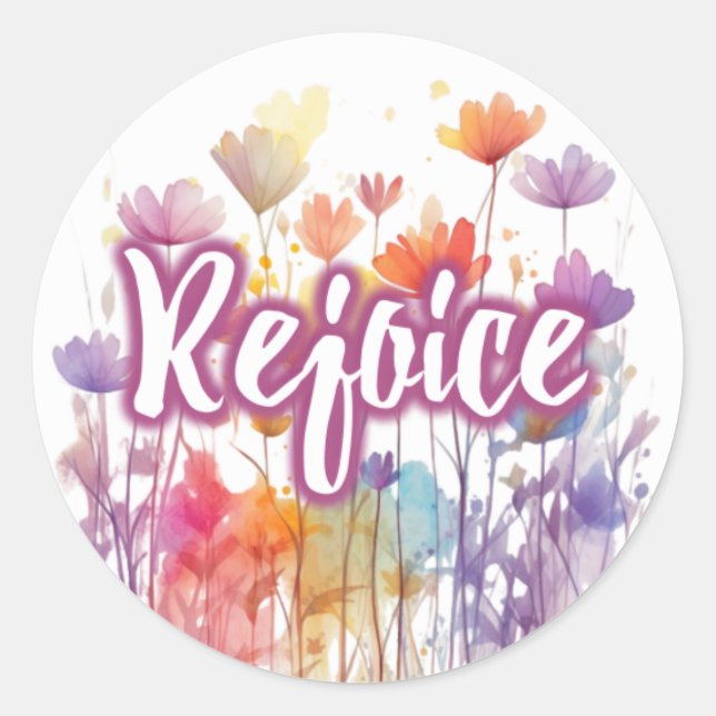 Réjouissez-vous Sticker Floral Lavender Rose (Devant)
