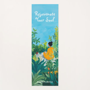 Rejuvenate Your Soul Women in Garden with Plants Yoga Mat