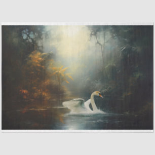 Rejuvenation One Swan In The Water Decoupage Tissue Paper