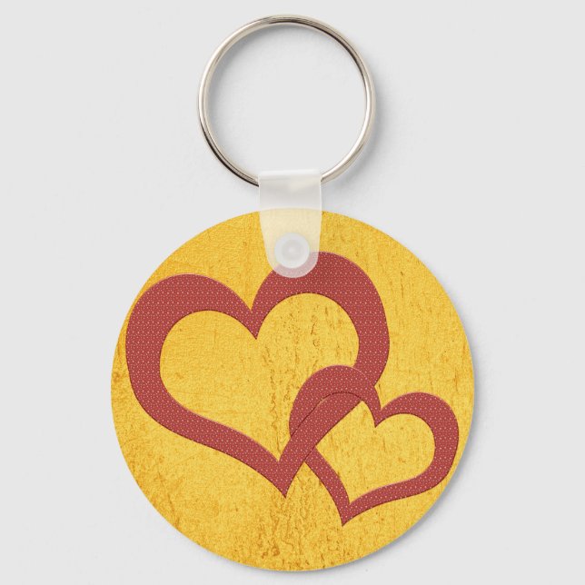 Related red hearts keychain (Front)