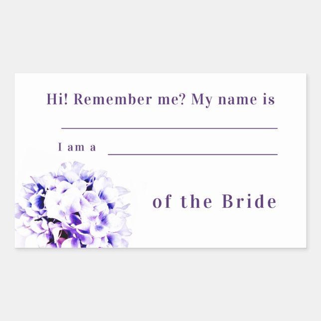 Relation to Bride Wedding Sticker (Front)