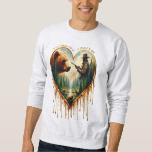 Relationship Between Hunter grizzly Bear and Deer Sweatshirt