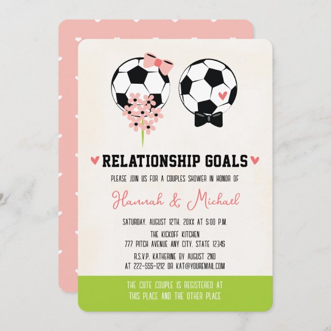 Relationship Goals Soccer Couples Shower Invitation (Front/Back)