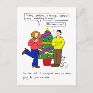 Relationship humour, the practical Christmas gift. Holiday Postcard