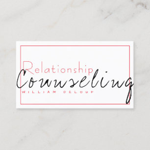 Relationship Marriage Counseling Therapist Business Card