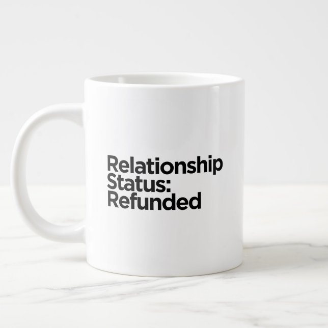Relationship Status: Refunded | Divorce Gift  Large Coffee Mug (Left)