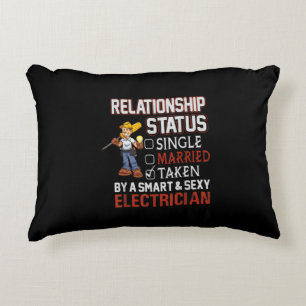 relationship status - taken by an electrician gift accent pillow