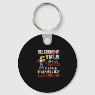 relationship status - taken by an electrician gift keychain