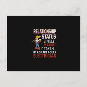 relationship status - taken by an electrician gift postcard
