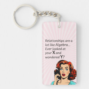 Relationships are Like Algebra Funny Quip Keychain