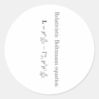 Relativistic Boltzmann equation Classic Round Sticker