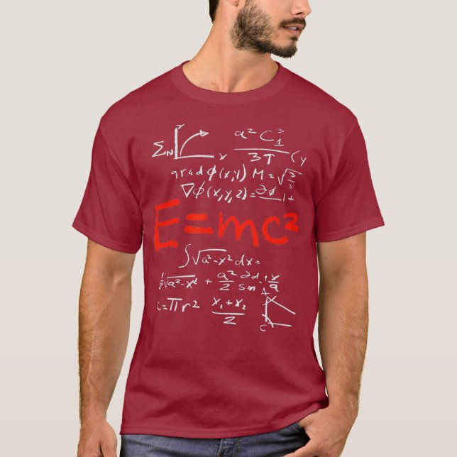 Relativity theory E  mc2 theory equation physics T-Shirt (Front)