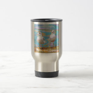 Relax and Enjoy Seagull Travel Mug