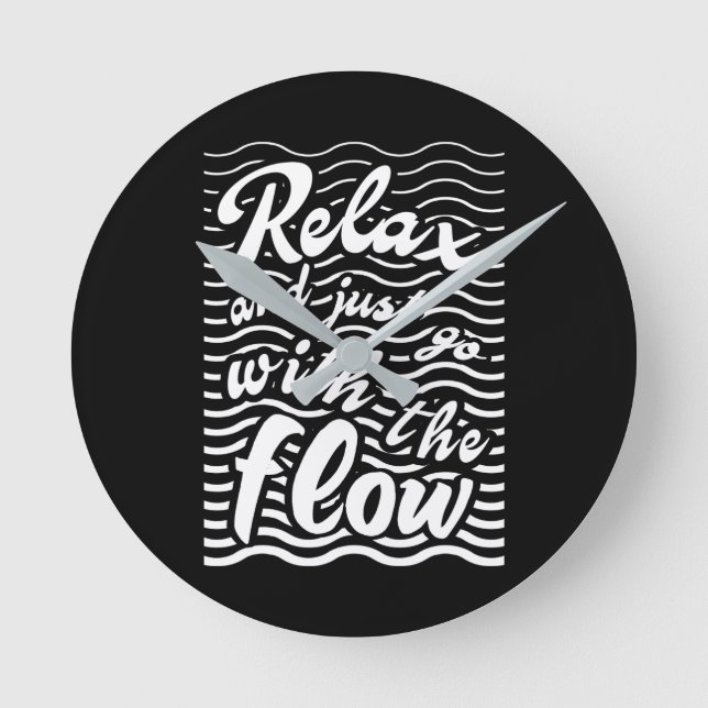 Relax and just go with the flow, waves version round clock (Front)