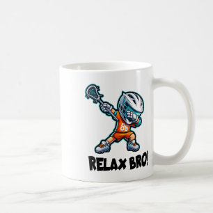 Relax Bro Dabbing Lacrosse Player Funny Lax Graphi Coffee Mug