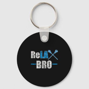 Relax Bro Funny Lacrosse Player Joke Quote Lax Sti Keychain