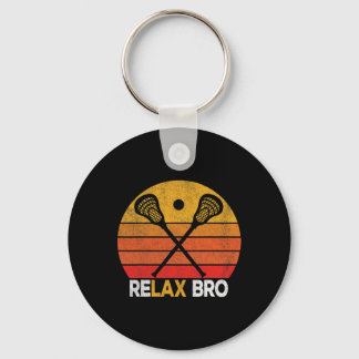 Relax Bro Funny Lacrosse Quote Lacrosse Crosse Vin Keychain