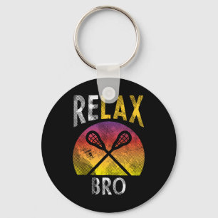 Relax Bro Funny Lacrosse Sayings Lax Player Coach Keychain