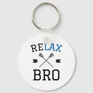 Relax Bro Funny Lax Typography Lacrosse Gift  Keychain