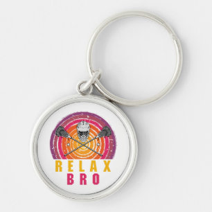 Relax Bro Lacrosse Keychain
