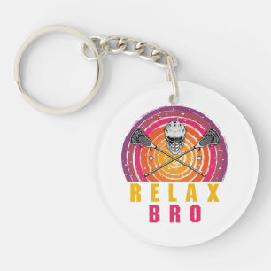 Relax Bro Lacrosse Keychain