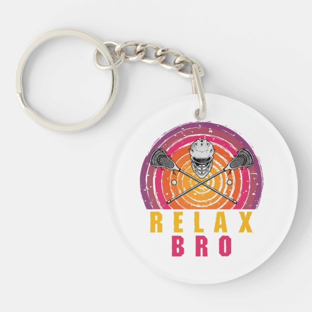 Relax Bro Lacrosse Keychain (Front)
