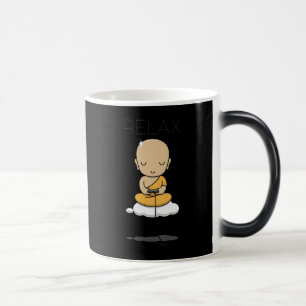 Relax, Buddhist Monk Playing Game Magic Mug