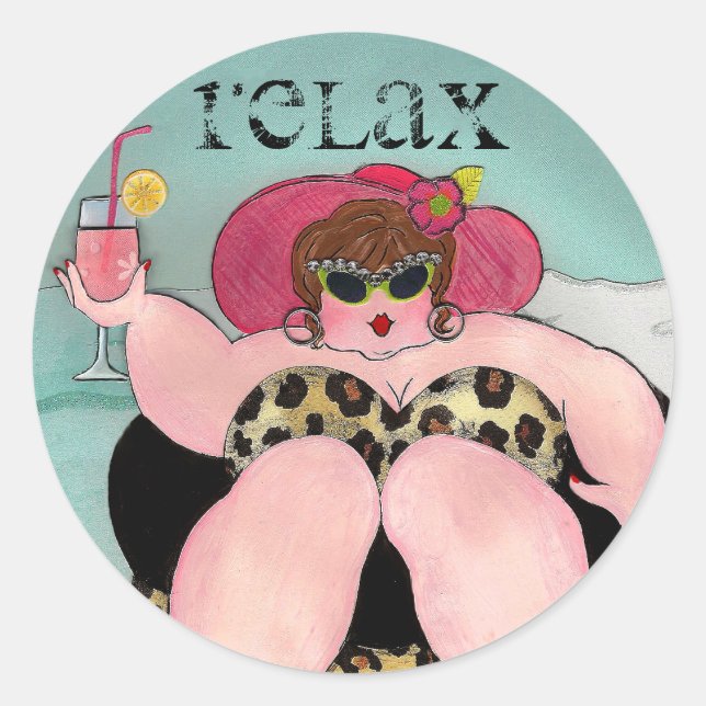 RELAX CLASSIC ROUND STICKER (Front)