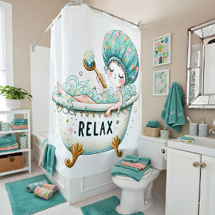 Relax cute lady in tub