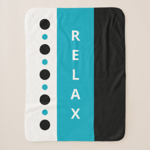 Relax dots stripes black azure sherpa blanket
